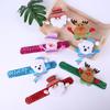 Christmas Slap Bracelet Colorful LED Glowing Santa Claus Snowman Reindeer Bear Doll Adjustable Kids Adults Snap Band Party Supplies