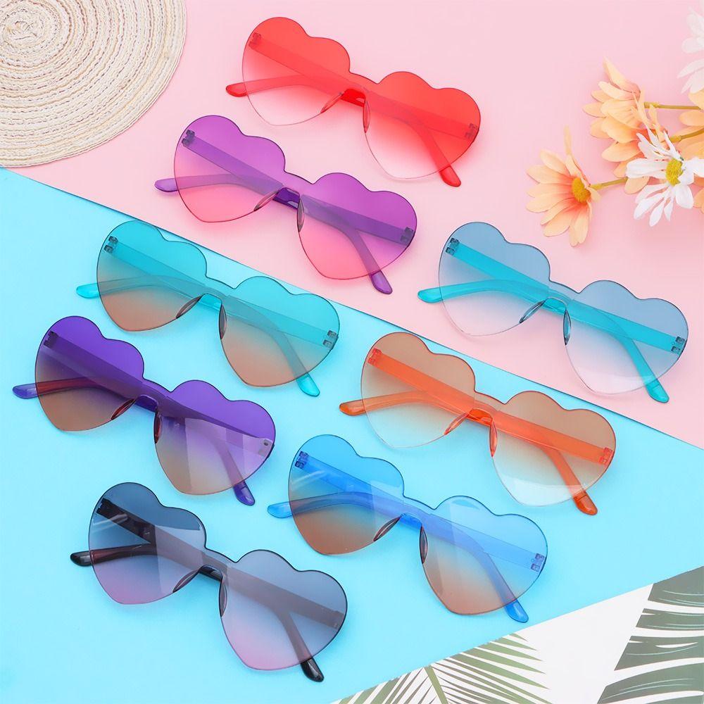 Adults Colorful Candy Color Party Sun Glasses Shades Heart Glasses Heart-shaped Sunglasses