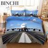Aircraft Duvet Cover Flying Plane Bedding Set For Kids Boys Girl Polyester Airplane Print Comforter Cover Double Queen King Size