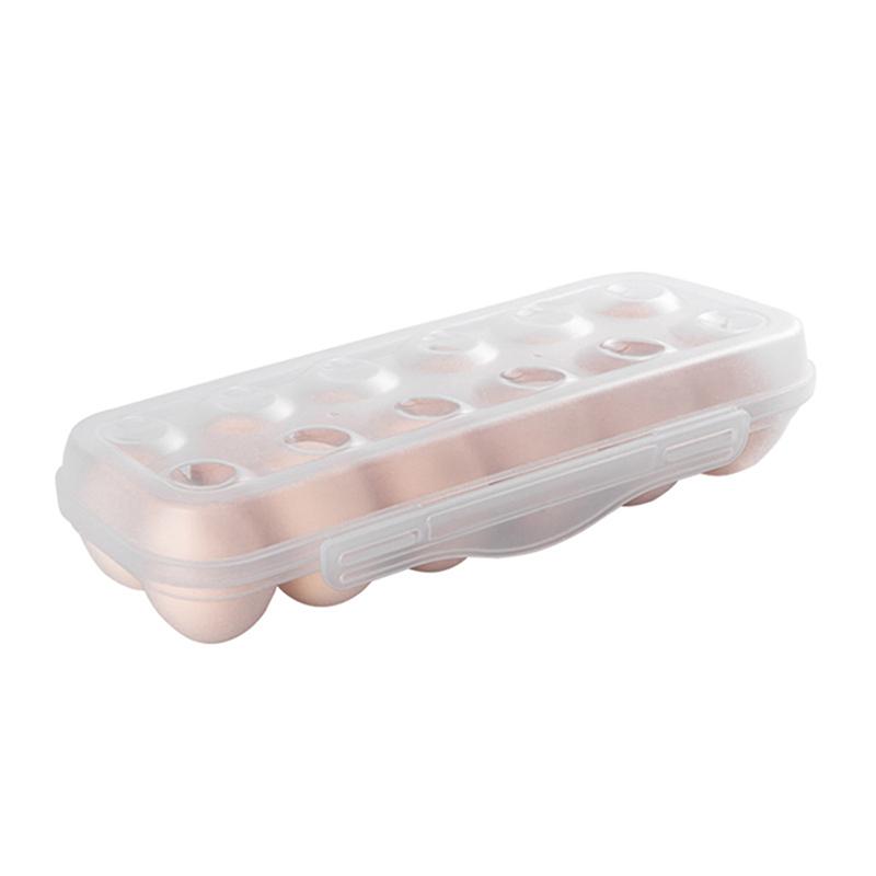 1Pc 12/18 Grid Egg Storage Box With Lid Kitchen Refrigerator Egg Box Egg Drop Rack Household Fridge Egg Organizer Egg Tray