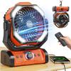 Sinessy Camping Large Tabletop Rechargeable Up To 60 Hours of Continuous Hanging Timer Remote Control Ideal for Car and Heatstroke Orange Fan,