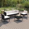 Day and Night - Day and Night Garden Furniture Set 6 Pieces and Black Synthetic Rattan Cushions