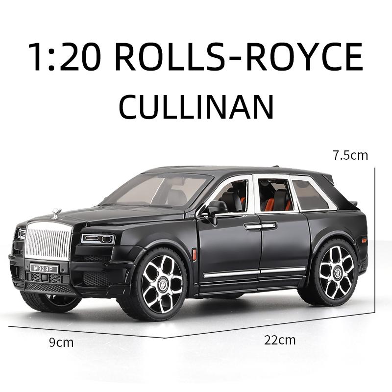 New Large 1:20 Rolls-Royce Cullinan SUV Alloy Model Car Modified Metal Die-casting Boy Toy Car Pull Back Sound and Light Six-door Children's Gift