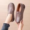 Genuine Leather Thick-Soled Loafers for Women - Soft, Casual Slip-On Shoes for All Seasons, Suitable for Pregnant Women