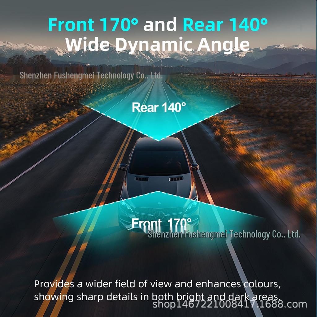 1.47-Inch 4K HD WIFI Dash Cam with GPS, Wireless Dual Lens for Front and Rear Recording