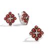 Gorgeous Floral Design Garnet Natural Gemstone Ring Earrings Set for Women Anniversary & Birthday & Engagement Gifts
