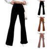 Women's Corduroy Wide Leg Casual Pants Fashion Solid Color High Waist Flared Pants