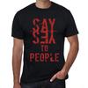 Men’s Vintage Tee Shirt Graphic T Shirt Say Yes To People Deep Black