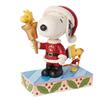 JIM SHORE Snoopy Woodstock Santa 6015039 & <Christmas>