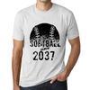 Men’s Vintage Tee Shirt Graphic T Shirt Softball Since 2037 Vintage White