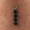 Stones and Minerals. Necklace 4 Lava Beads 8 Mm. Stainless Steel Chain. Necklace Women, Men. Customizable Size.