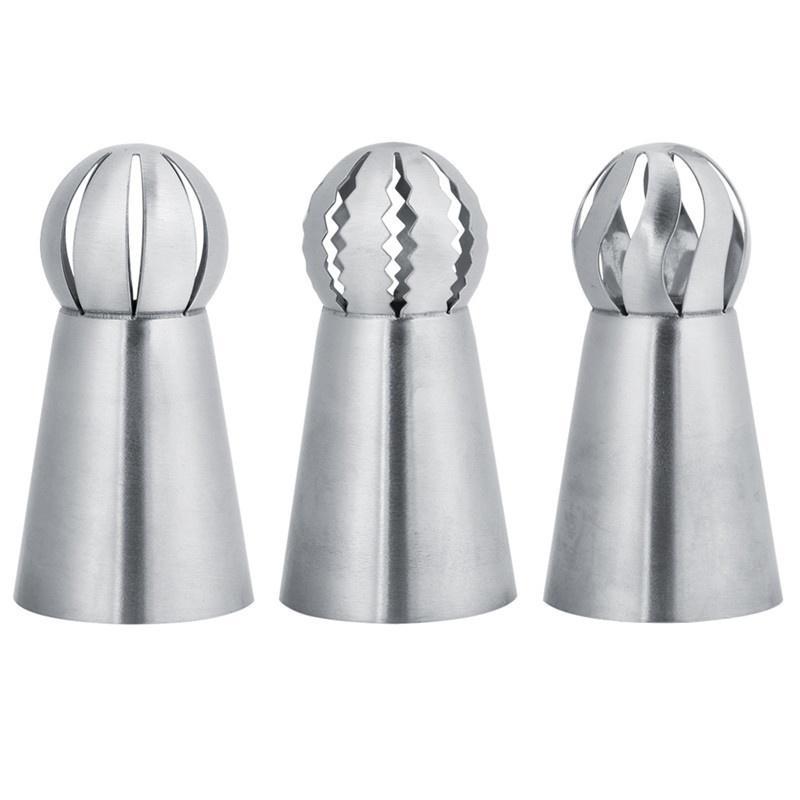 3pcs Dessert Decorators Stainless Steel Butter Cream Flower Cake Decorating Cake Icing Nozzles