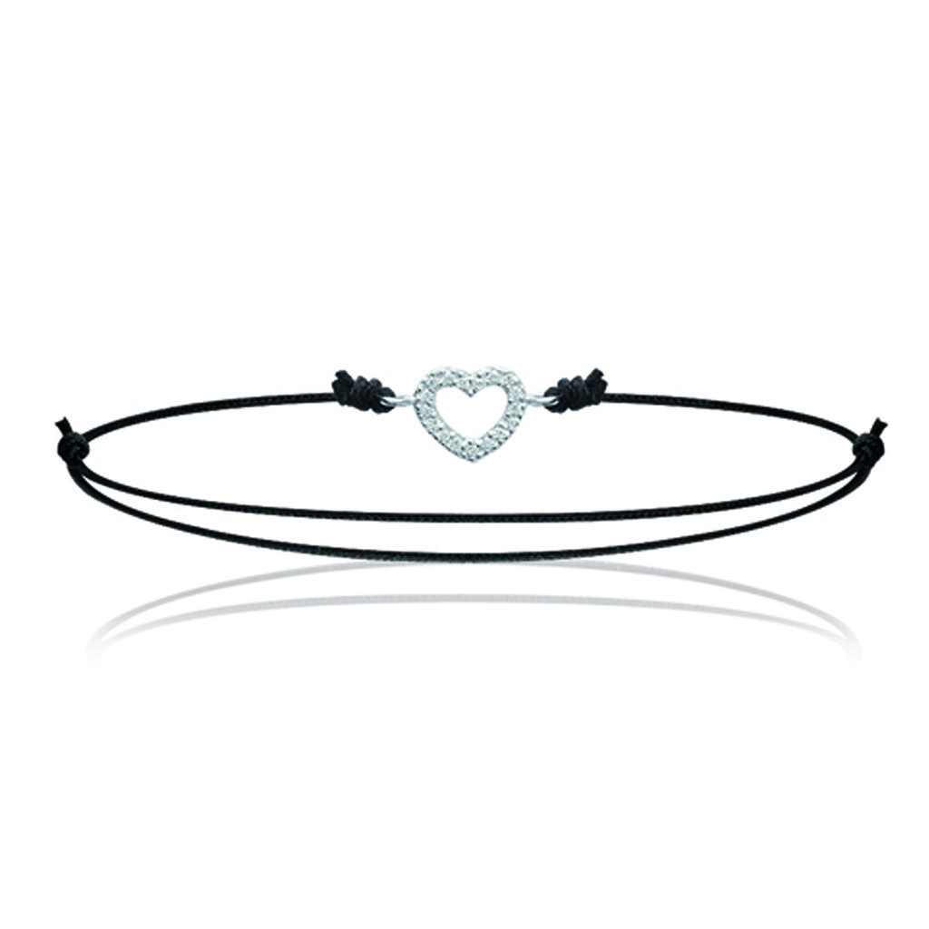 Les Trésors De Lily [J0086] - Silver Bracelet 'Love' Black Silver - 7x10 Mm