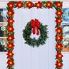 3M 20 LED Christmas Poinsettia Garland Poinsettia Velvet Artificial Poinsettia Garland String Lights for Christmas Tree Decor