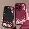Soft TPU Silicone Phone Case For iPhone 15 16 14 Pro Max 11 12 13 Pro 16E XR 15 Plus Pink Peach Blossom Pattern Shockproof Cover