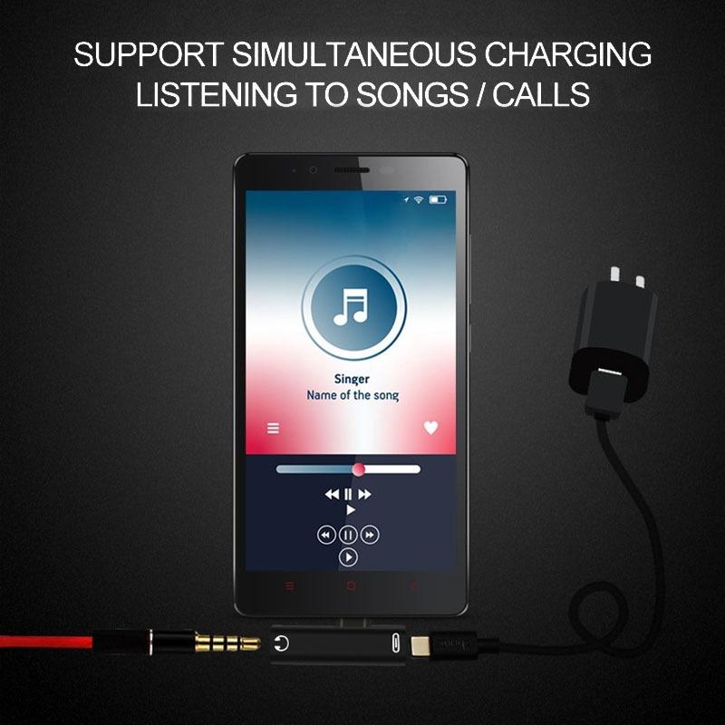 Type-c 2-in-1 Adapter 3.5mm Headphone Audio Adapter T-shaped Charging Listening