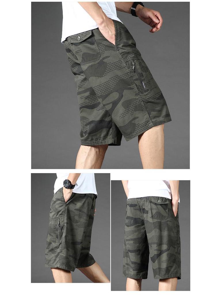 Men's Plus Size Casual Camouflage 7-Point Jodhpurs Shorts