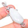 Natural Rainbow Moonstone Gemstone 925 Sterling Silver Pendant 2.32" L5m20