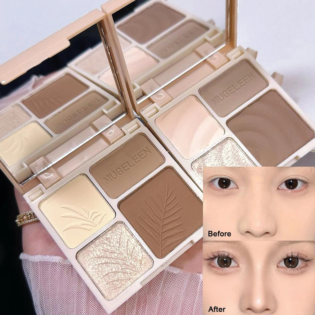 1PC 4 Color Bronzer Highlight Contour Palette Face Shading Grooming Powder Makeup Face Contouring Makeup Highgloss Cosmetics
