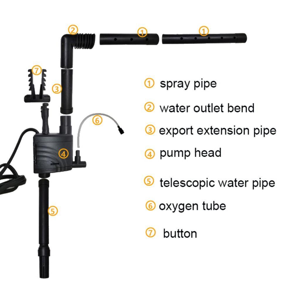 Silent Submersible Pump Detachable Fish Stool Filter Collector 3 In 1 Oxygen Air Pump  for Aquarium