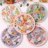 Embroidery Kit DIY Embroidery Starter Kit Hand Stitch Embroidery Fabric With Floral Pattern Drawing Threads Needles Hoop