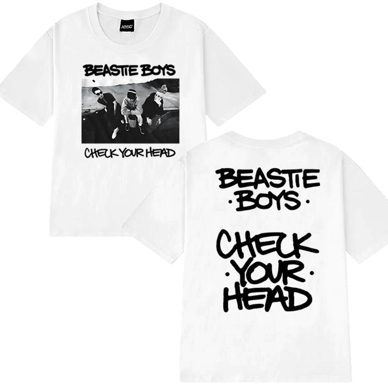 Hip Hop Groups Beastie Boys Check Your Head Album Print T Shirt Unisex Vintage Summer Short Sleeve T-shirts Men Women Cotton Top