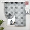 1 PC Fashion Flower-patterned Window Short Tulle Curtain Kitchen Bedroom Drawstring Curtain