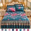 Bedding Set Textile Princess Lace Quilted Crystal Velvet Bed Skirt Thickened Warm Milk Velvet Bed Cover Bedspread Skirt