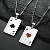 1Piece Set Hip Hop Statement Stainless Steel Poker Card Ace of Spades Necklace For Women Men Pendant Chain Playing Cards Jewelry
