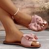 Fashion Women Flats Slippers Summer Fashion Bow Tie Sandals Shoes for Women Flat Casual Beach Slippers Slides Women Zapatos De Mujer