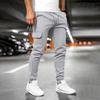 Men Winter Sweatpants Drawstring Waist Fleece-Lined Jogger Pants with Multiple Pockets Solid Color Thick Cargo Pants for Work Street Wear