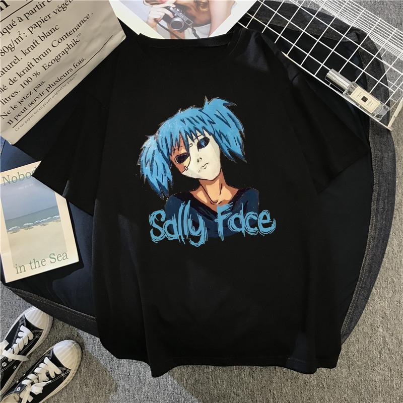 Men T Shirt Sally Face Print Regular Short Sleeve T-shirts Female Harajuku Summer Fashion Casual Short-sleeve Clothing Tops Tees