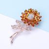 Fashion Personality Temperament Simple Sunflower Brooch Rhinestone Sun Flower Brooch Accessories