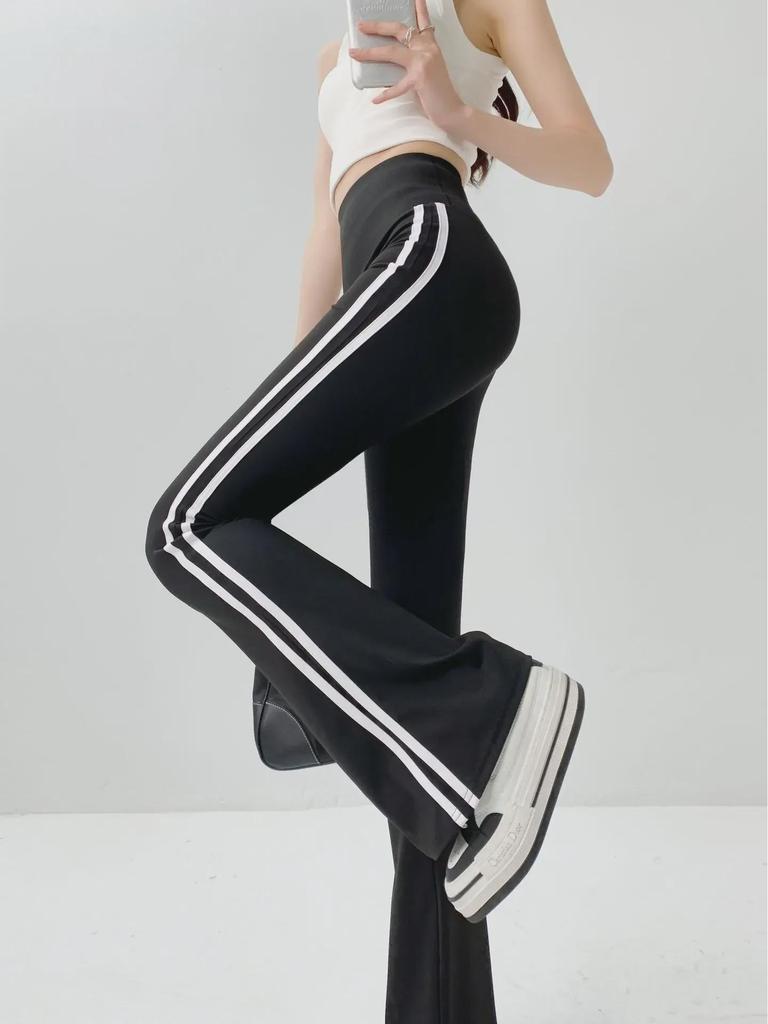 Women's High-Waist Striped Yoga Pants - Summer 2024 Sun Protection Sportswear