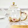 Creative Enamel Glass Household High Temperature Resistant Belt Handle Cold Kettle Crystal Glass Teapot Gift Box Set