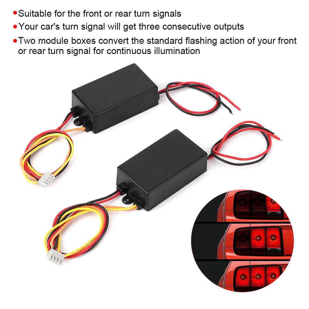 3 Step Sequential Dynamic Flash Tail Light Control Module Boxes UniversalDC12V