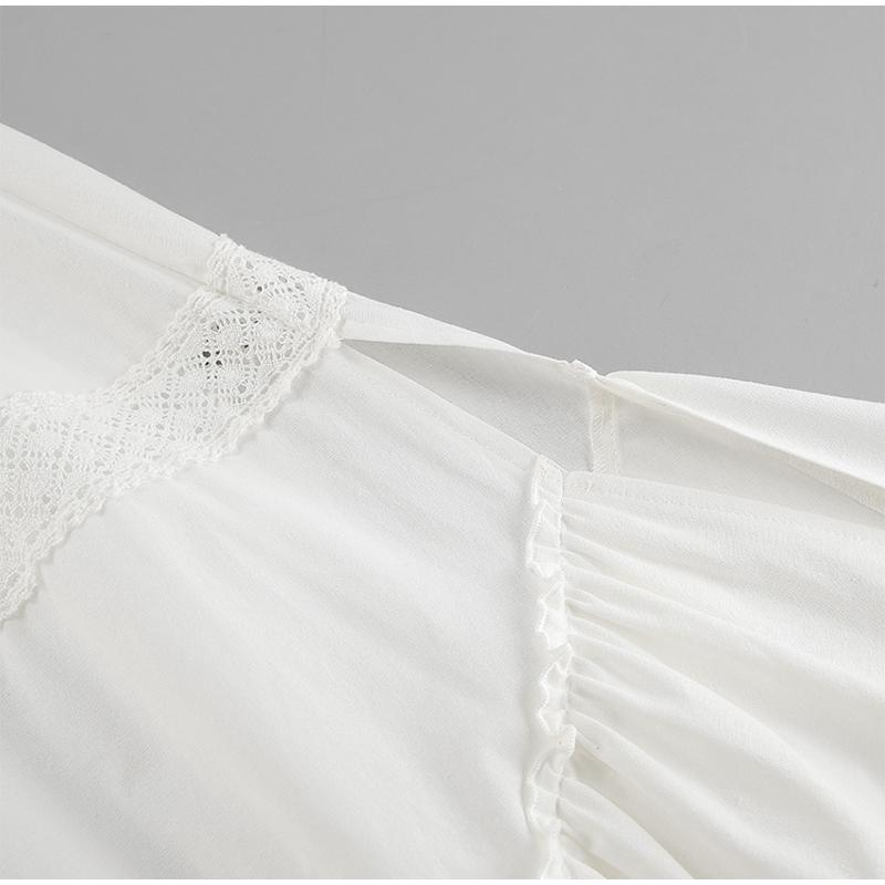 Summer Lace White Cotton and Linen Women's Suit Holiday Beach Suspender Square Neck Short Top + Mid Skirt Two-piece Set