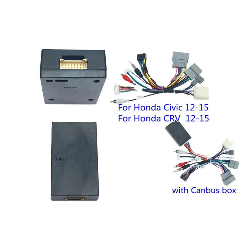 16 PIN Android Radio Power Cable Adapter For Honda Civic CRV 12-15 W/ Canbus Box