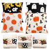 Halloween Embroidered Cushion Cover Soft Embroidered Decorative Pillow Cover Ghost Pumpkin Pillowcase for Living Room Sofa