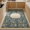 Rug for Kitchen Vinyl Carpet Pvc Waterproof Leather Floor Mat Large Pink Flower Floral Pastoral Style Home Decoration Rugs