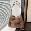 Women Fluffy Shoulder Bag Top-handle Bag New Fashion Female Autumn Winter Handbag Soft Plush Versatile Shopping Tote