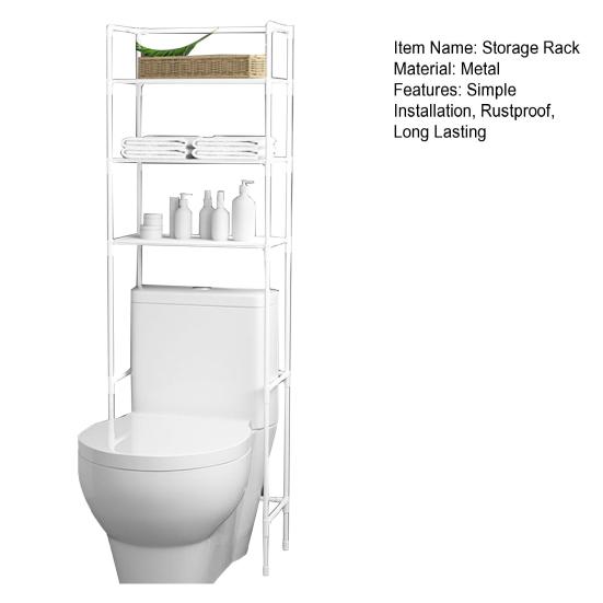 Bathroom Storage Rack Large-Capacity Strong Load-bearing Easy Installation Multi-Layered Freestanding Over-Toilet Storage Shelf