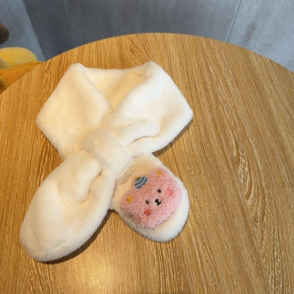 Thick Children Scarf Soft Cold-Proof Collar High Quality Bear Cross Scarf  Autumn Winter