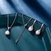 Japanese-Korean Style Pearl Earrings and Necklace Set: Elegant Shell Imitation Jewelry