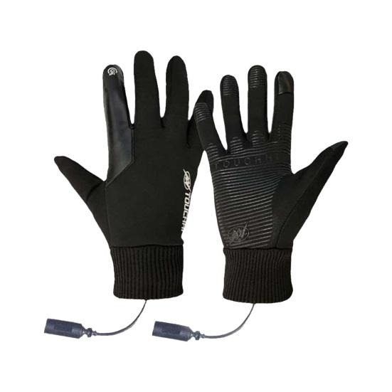 1 Pair USB Heated Cycling Gloves Warm Touchscreen Anti-slip Waterproof Cold Weather Winter Men Women Outdoor Motorcycle Electric Heating Gloves
