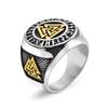 Nordic Celtic Triangle Titanium Steel Men's Ring - Retro European/American Style