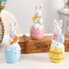 Cute Bunny Shaped Easter Ornaments Cartoon Easter Egg Resin Decoration Living Room Desktop Decoration Crafts Children Gifts