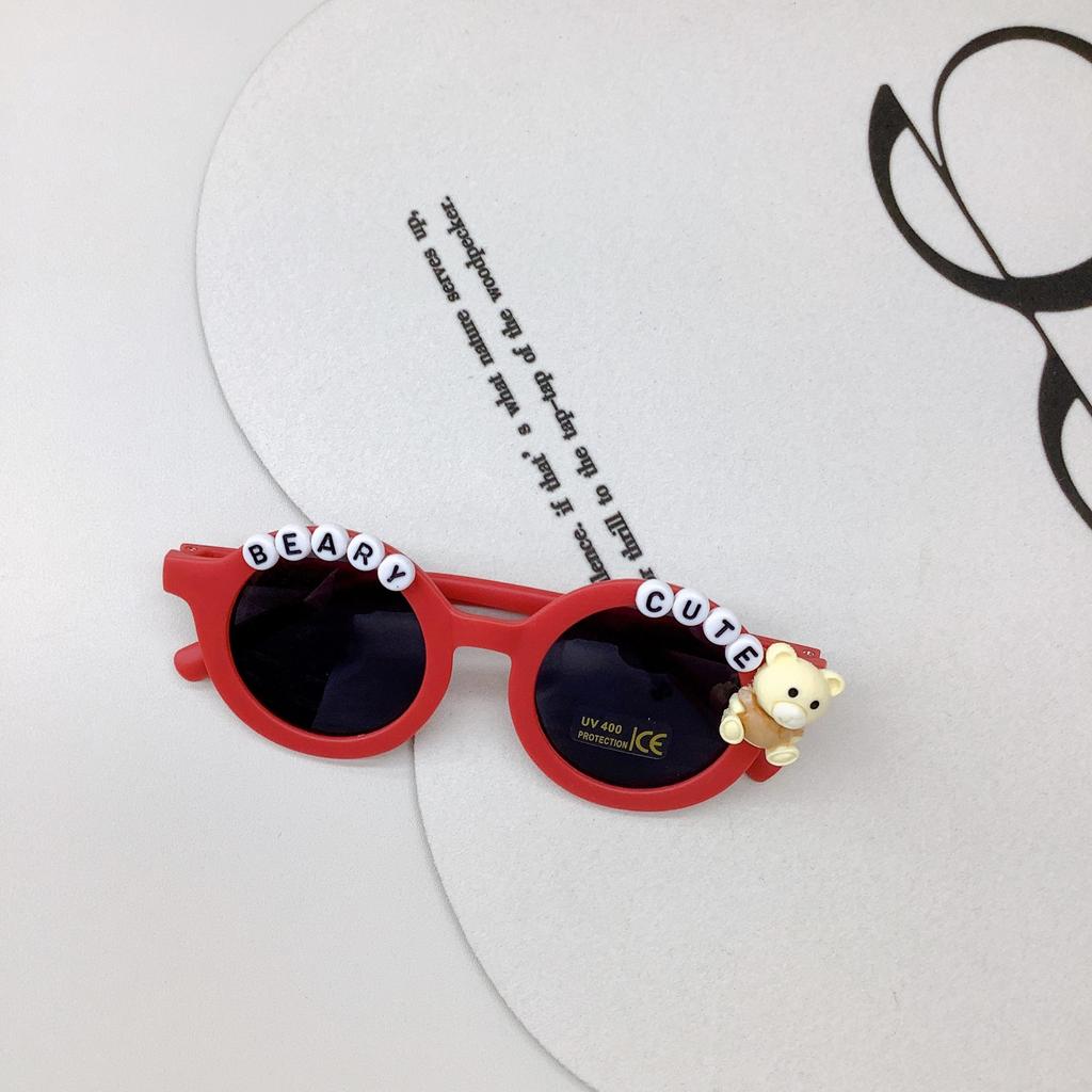 Vintage Children'S Sunglasses Cute Baby Bear Sunglasses Fashion Cartoon Uv-Proof Boys And Girls Glasses