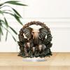 Boho Style Elephant Desk Decor 2D Flat Acrylic Ornaments Tabletop Decorations for Home Office Living Room