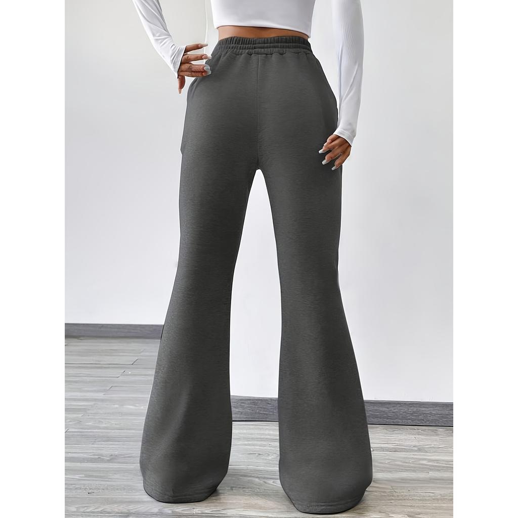 Womens Pajama Pants Casual Wide Leg Elastic Waist Ribbed Knit Loose Bottoms